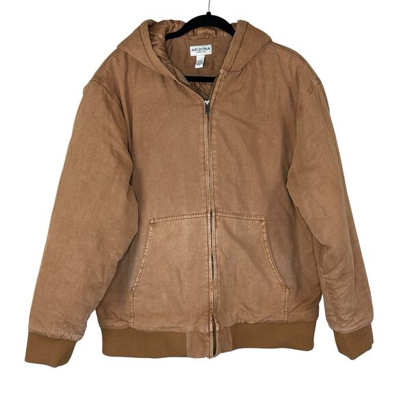 Arizona Men’s Jacket Cotton Duck Canvas Hooded Bomber Workwear Sz L - Picture 1 of 3